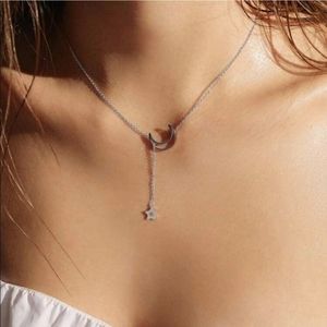 Moon and Star Chain Necklace